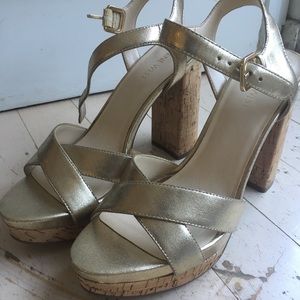 Nine West Gold Platform Heels
